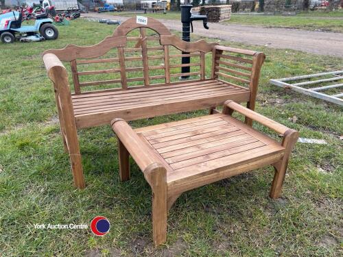 Hardwood bench and table, new