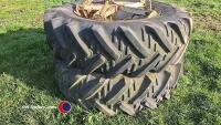 Pair of Kleber super 50 16.9 R34 tyres on wheels dual wheels - 5