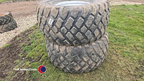 2 x Alliance 560/60R22.5 8 stud wheels - good tubeless