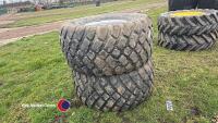 2 x Alliance 560/60R22.5 8 stud wheels - good tubeless - 5