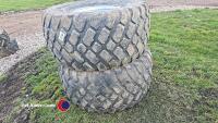 2 x Alliance 560/60R22.5 8 stud wheels - good tubeless - 10