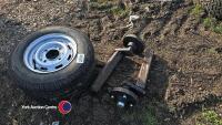 2 x heavy duty Stub axles with wheels to fit, new - 2