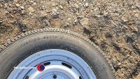 2 x heavy duty Stub axles with wheels to fit, new - 4