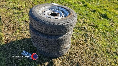4 x trailer wheels and tyres, 165 R13