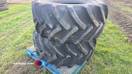 Pair of Continental tyres, 540/65 R24, brand new