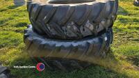 Pair of Firestone tyres, 520/85/42in - 40% tread