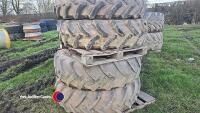 4 x 380/85 R34 40% tyres and 8 stud rims - 3