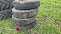 4x 11R22.5 wheels and tyres - 4