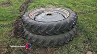 Pair of stock wheels, 12.4 R46 Tyres