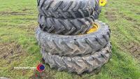Full set of 12.4 R32 and 340-85 R48 row crops for John Deere 6630