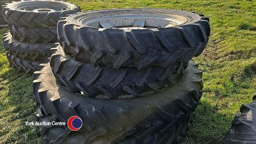 Set of rowcrops on MF centres comprising 270/80 R36 fronts and 11.2 R48 rears