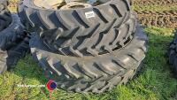 Set of rowcrops on MF centres comprising 270/80 R36 fronts and 11.2 R48 rears - 4