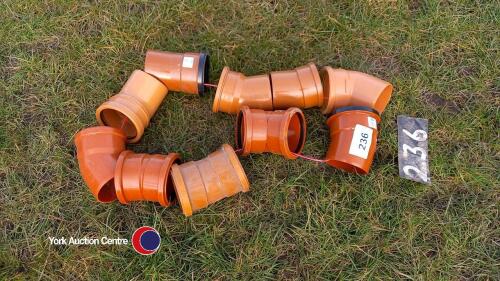 10 x drainage bends assorted 100mm dia