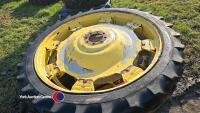 9.5-48 Michelin rowcrop tyres and rims off JD 6410 - 2