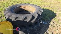 Pair of 12.4-28 tyres and tubes
