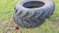 Pair of 16.9-34 tyres 60%, good