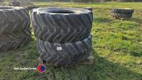 2 x tyres for loadall, 460/70 R24