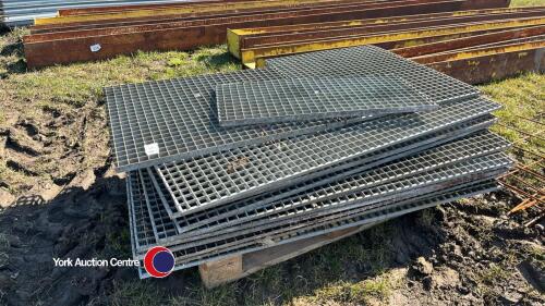 Pallet of galvanised steel grid