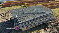 Pallet of galvanised steel grid
