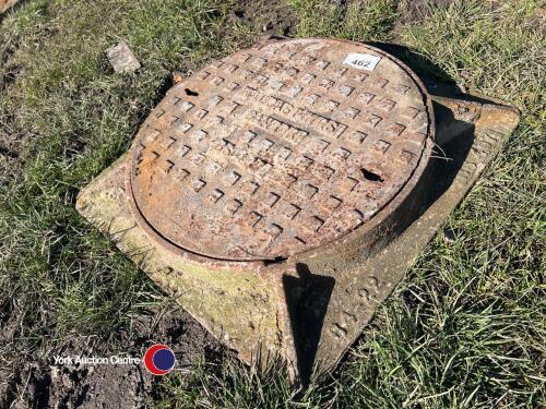 Large cast-iron drain cover and frame