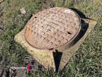 Large cast-iron drain cover and frame