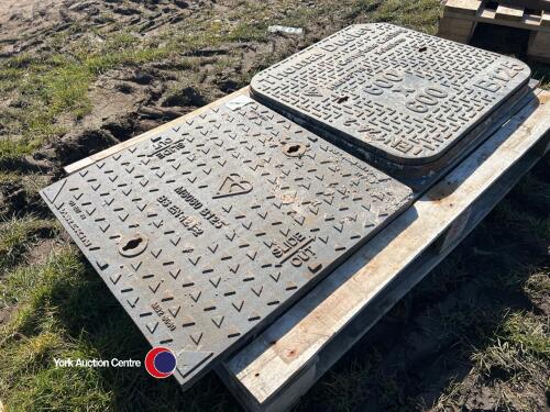2 x heavy duty cast manhole lids