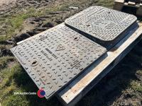 2 x heavy duty cast manhole lids