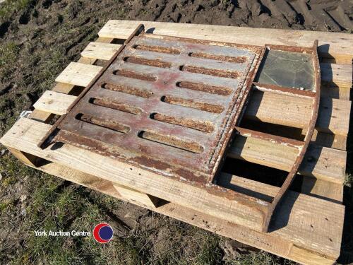 Old cast iron window frame