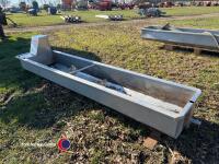 Stainless steel tipping water trough 2.4m long including ball valves