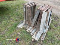 5 x pairs galvanised water trough wall fixing brackets