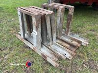 5 x pairs galvanised water trough wall fixing brackets - 3