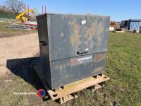 Grease machine in steel box on forklift attachment industrial