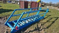 Set of steel gantry steps with handrails