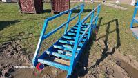 Set of steel gantry steps with handrails - 3