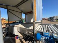 Roller table with waste elevator and covered - 4