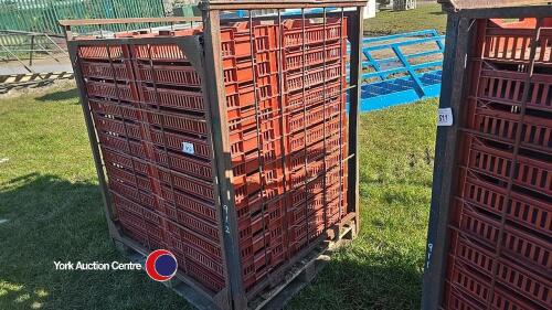 32 x plastic trays held in metal frames, general storage