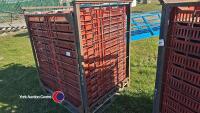 32 x plastic trays held in metal frames, general storage