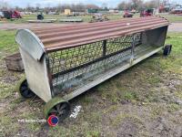 Sheep hayrack feeder on wheels