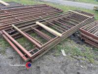 4 x metal stock gates, heavy duty, feed through, 4.8m x 1.2m