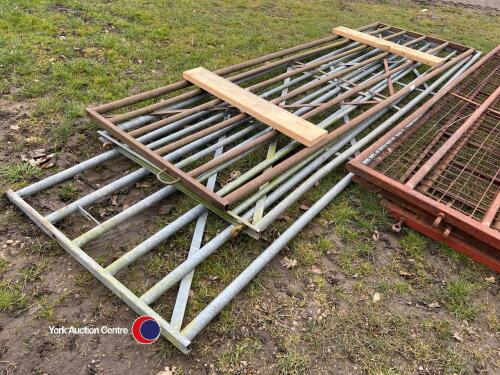 3 x galvanised gates - 2 x 12ft and 1 x 15ft