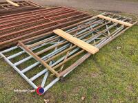 3 x galvanised gates - 2 x 12ft and 1 x 15ft - 3