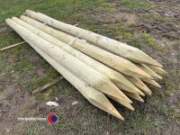 12 x 7ft tanalised fencing posts, new - 2