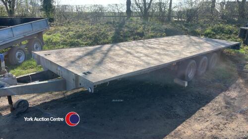 Graham Edwards 18ft tri axle flat trailer, road lights, all working order