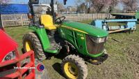John Deere 3038E compact utility tractor, 1100 hrs, YD21RLF, key in office
