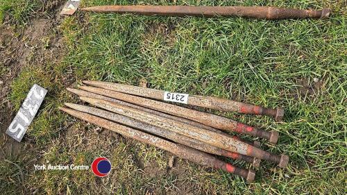 6 x Conus 1 used muck filler tines, 600mm long
