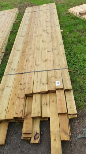 Pack of boards, laths, T&G etc shortest 4x1.5x142 inches, longest 4x1.5x178 inches