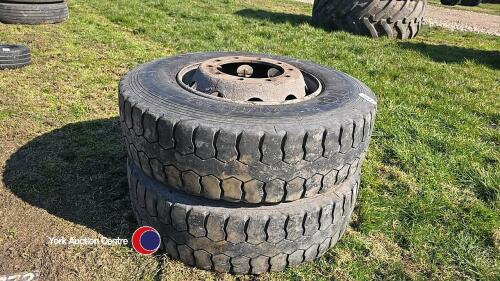 2 x 295/80/22.5 wheel and tyres