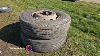 2 x 315/80/22.5 wheel and tyres