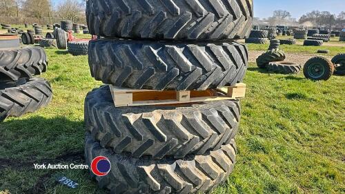 Set of JCB 4220 Big Hub row crop wheels, 380/85 R38