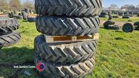 Set of JCB 4220 Big Hub row crop wheels, 380/85 R38